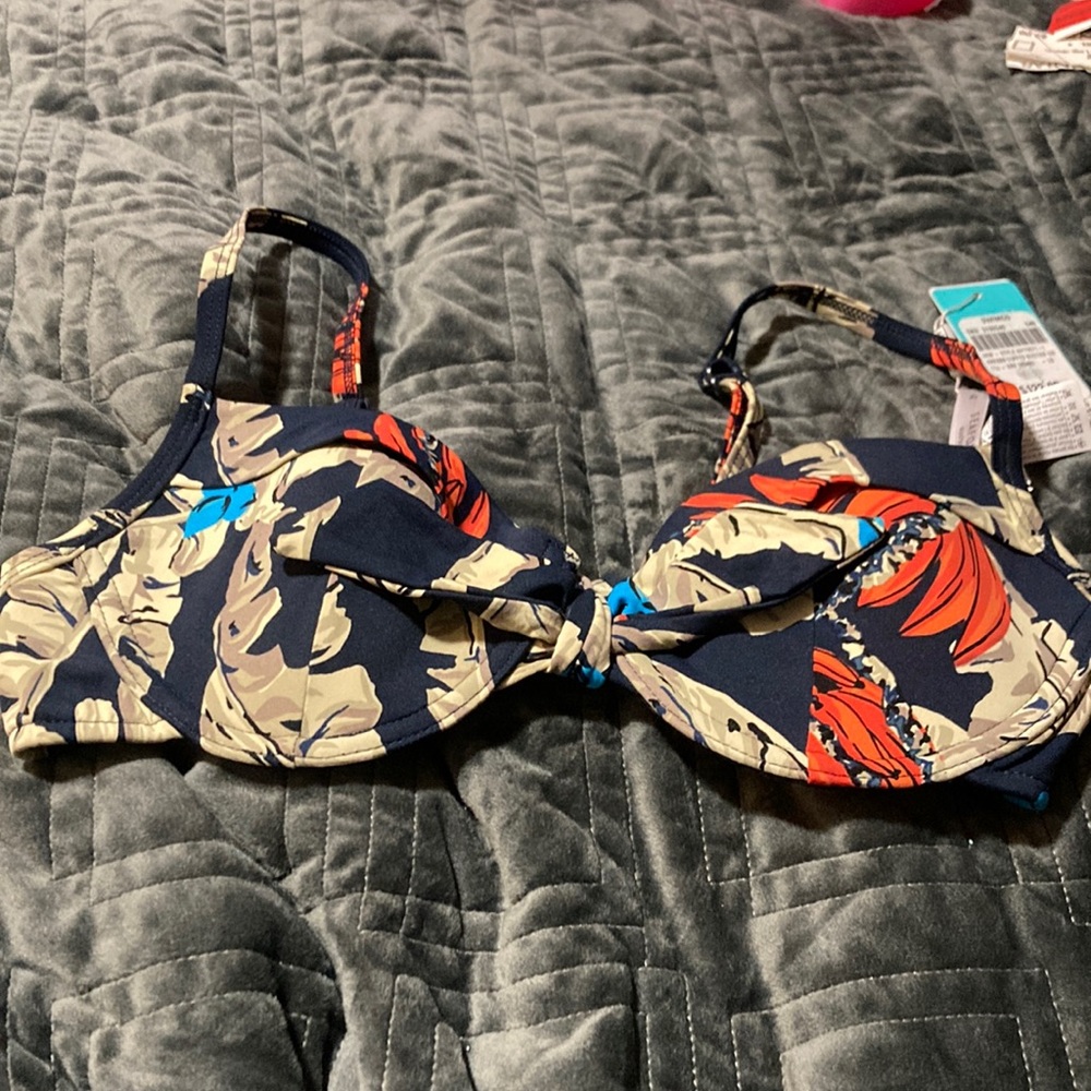 Seafolly Havana Cuffed Bustier navy bikini top